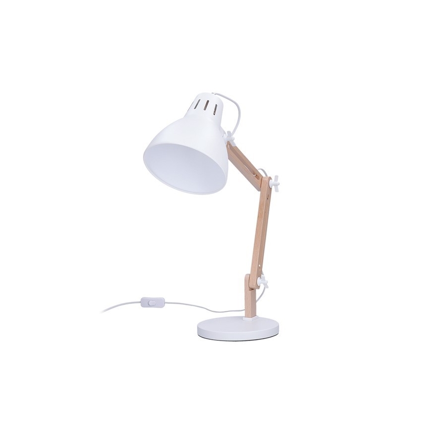 Lampa stołowa FALUN 1xE27/25W/230V biała/dąb