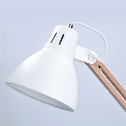 Lampa stołowa FALUN 1xE27/25W/230V biała/dąb