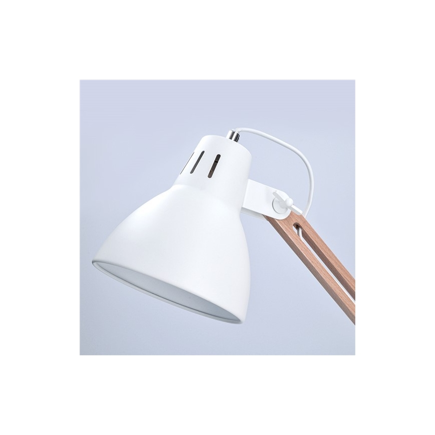 Lampa stołowa FALUN 1xE27/25W/230V biała/dąb