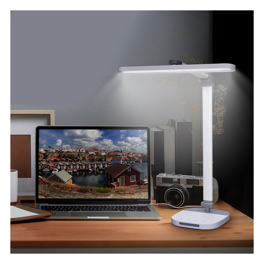 LED Dotykowa lampa stołowa z regulacją jasności i oświetleniem nocnym LED/10W/5V 3000/4000/5000K biała