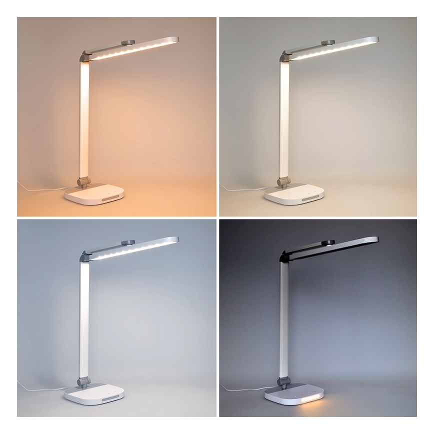 LED Dotykowa lampa stołowa z regulacją jasności i oświetleniem nocnym LED/10W/5V 3000/4000/5000K biała