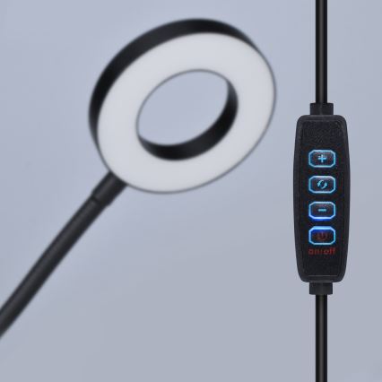 LED ściemnialna lampka biurkowa z klipsem LED/8W/230V 3000/4000/5000K czarna