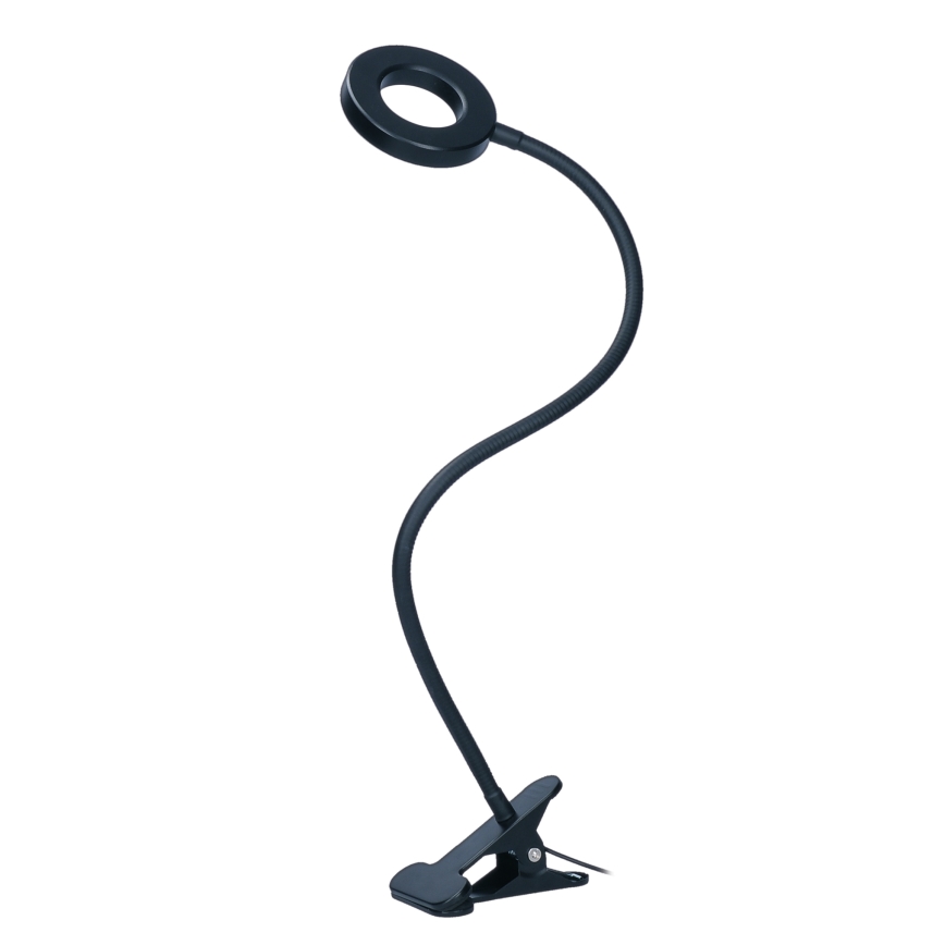 LED ściemnialna lampka biurkowa z klipsem LED/8W/230V 3000/4000/5000K czarna