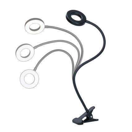 LED ściemnialna lampka biurkowa z klipsem LED/8W/230V 3000/4000/5000K czarna