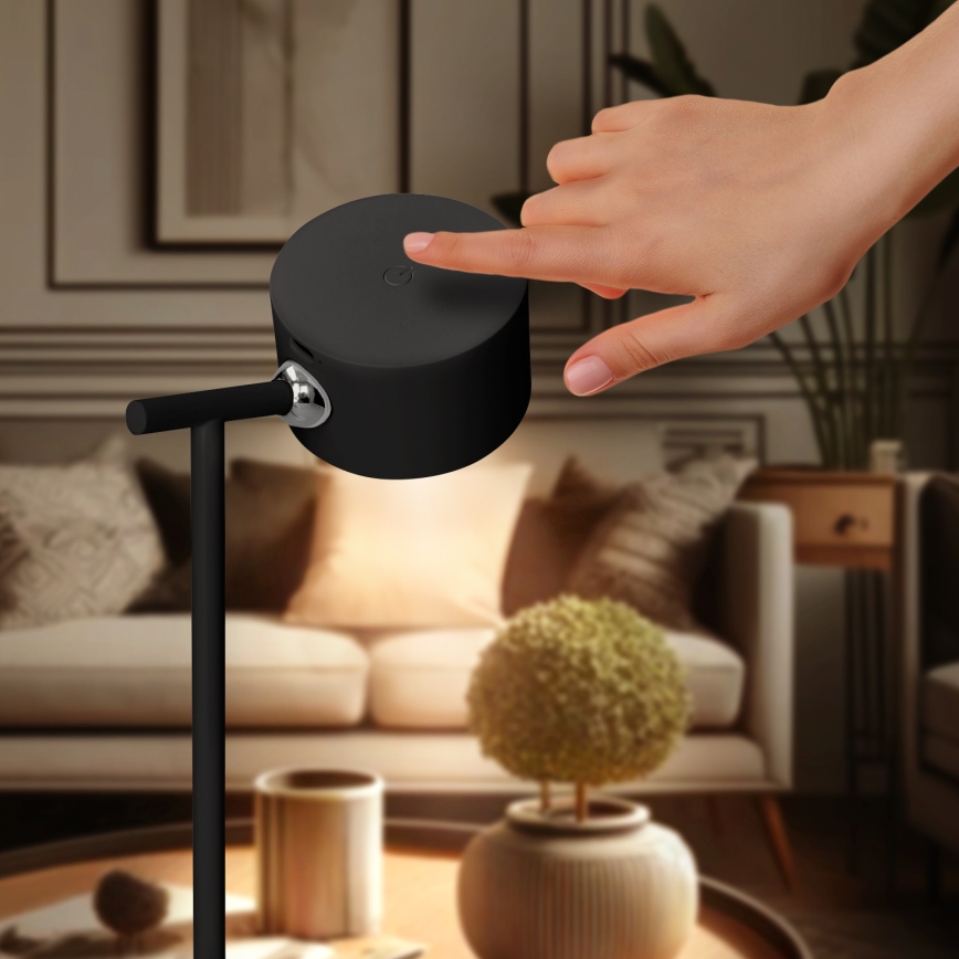 LED ściemnialna dotykowa lampa ładowalna 3w1 LED/4W/2000 mAh 3000/4000/6500K czarna
