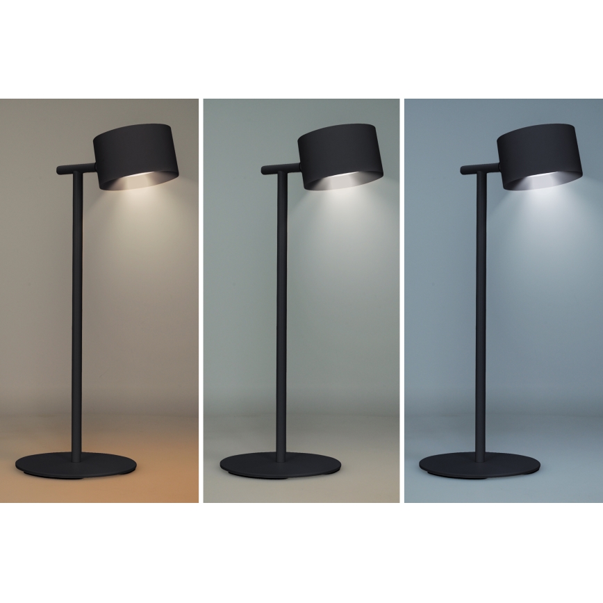 LED ściemnialna dotykowa lampa ładowalna 3w1 LED/4W/2000 mAh 3000/4000/6500K czarna
