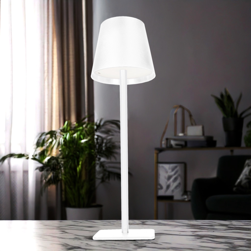 Ładowalna dotykowa lampka stołowa LUCCA z regulacją jasności LED/3,7V 3000/4000/6500K 2000 mAh biała