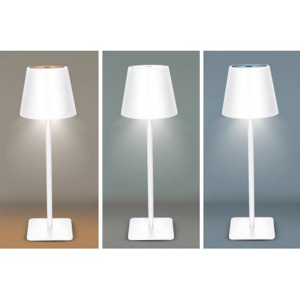 Ładowalna dotykowa lampka stołowa LUCCA z regulacją jasności LED/3,7V 3000/4000/6500K 2000 mAh biała