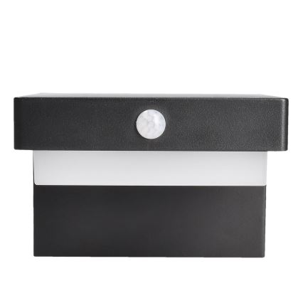 LED Kinkiet solarny z czujnikiem ruchu i zmierzchu PALERMO LED/5W/2000 mAh IP54 czarny