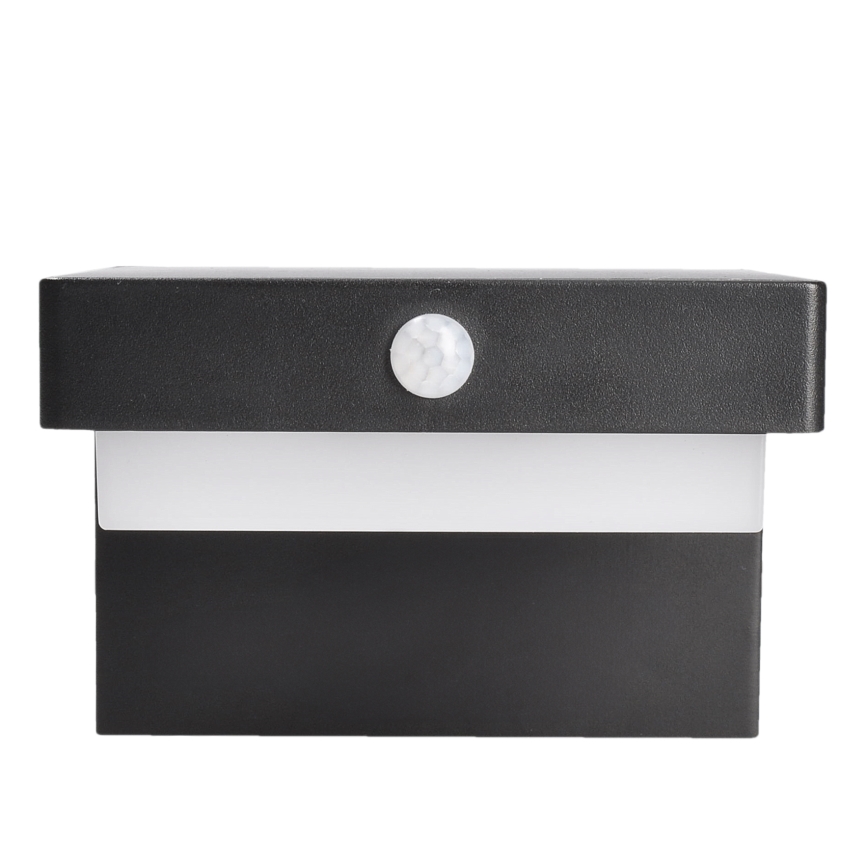 LED Kinkiet solarny z czujnikiem ruchu i zmierzchu PALERMO LED/5W/2000 mAh IP54 czarny