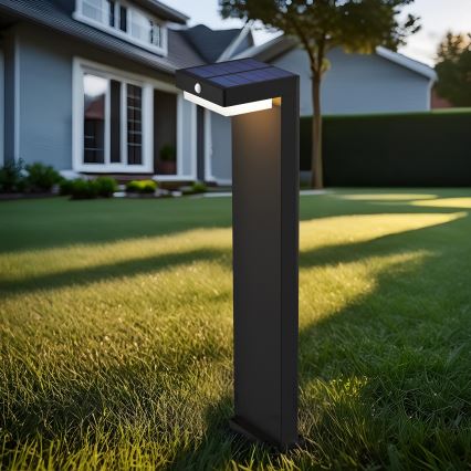 LED Lampa solarna z czujnikiem ruchu i zmierzchu PALERMO LED/5W/2000 mAh IP54 czarny
