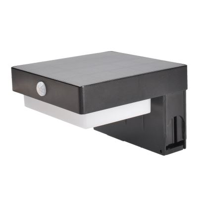 LED Lampa solarna z czujnikiem ruchu i zmierzchu PALERMO LED/5W/2000 mAh IP54 czarny