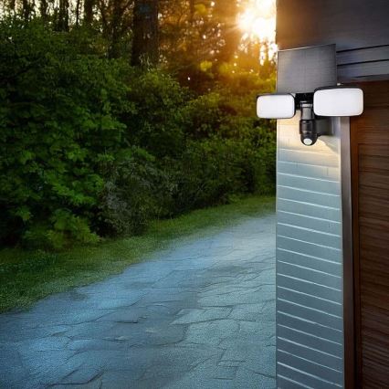 Solarny reflektor LED z czujnikiem LED/9W/3,7V 3600 mAh IP54