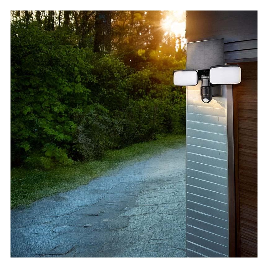 Solarny reflektor LED z czujnikiem LED/9W/3,7V 3600 mAh IP54
