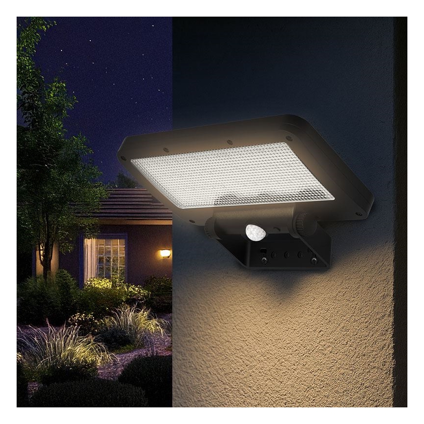 LED Solarny naświetlacz z czujnikiem LED/5W/3,7V 1500 mAh IP54