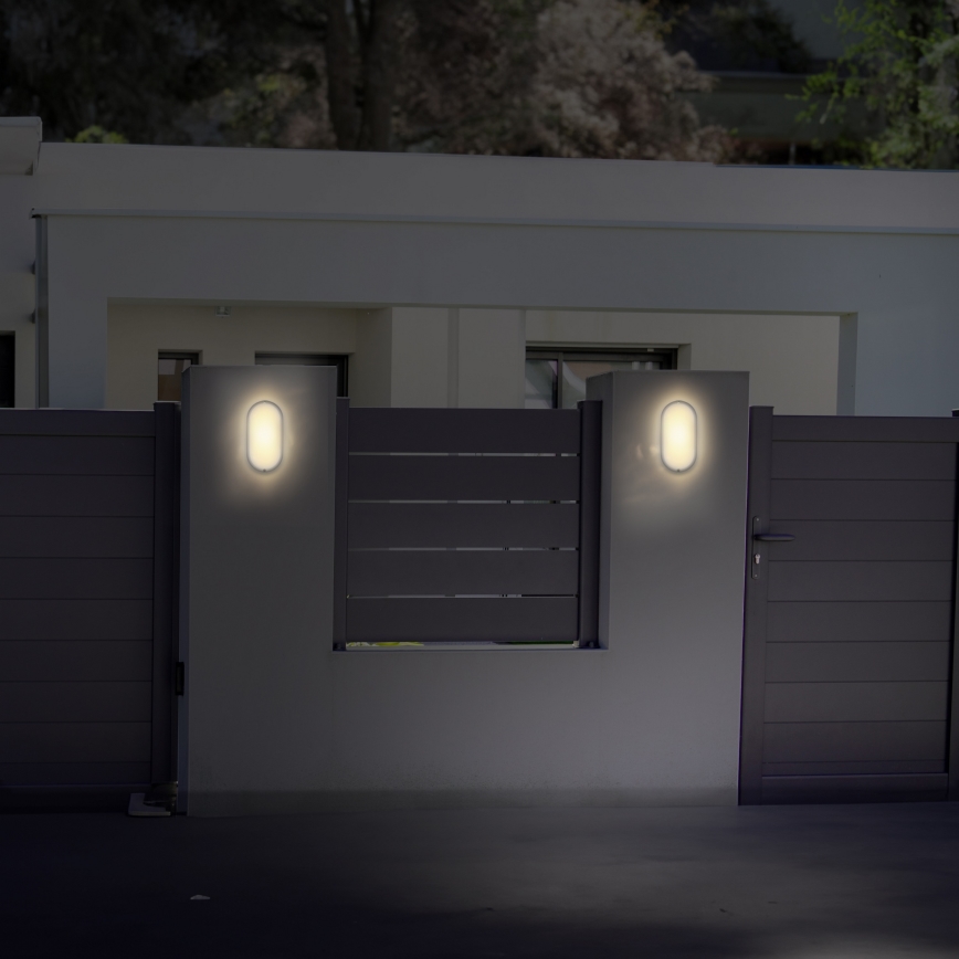 LED Kinkiet zewnętrzny LED/20W/230V 4000K IP54 szary elipsa