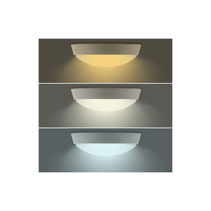 Kinkiet zewnętrzny LED 2 w 1, 20 W, 230 V, regulowana barwa światła 3000/4000/6500 K, IP65, Ø 22 cm