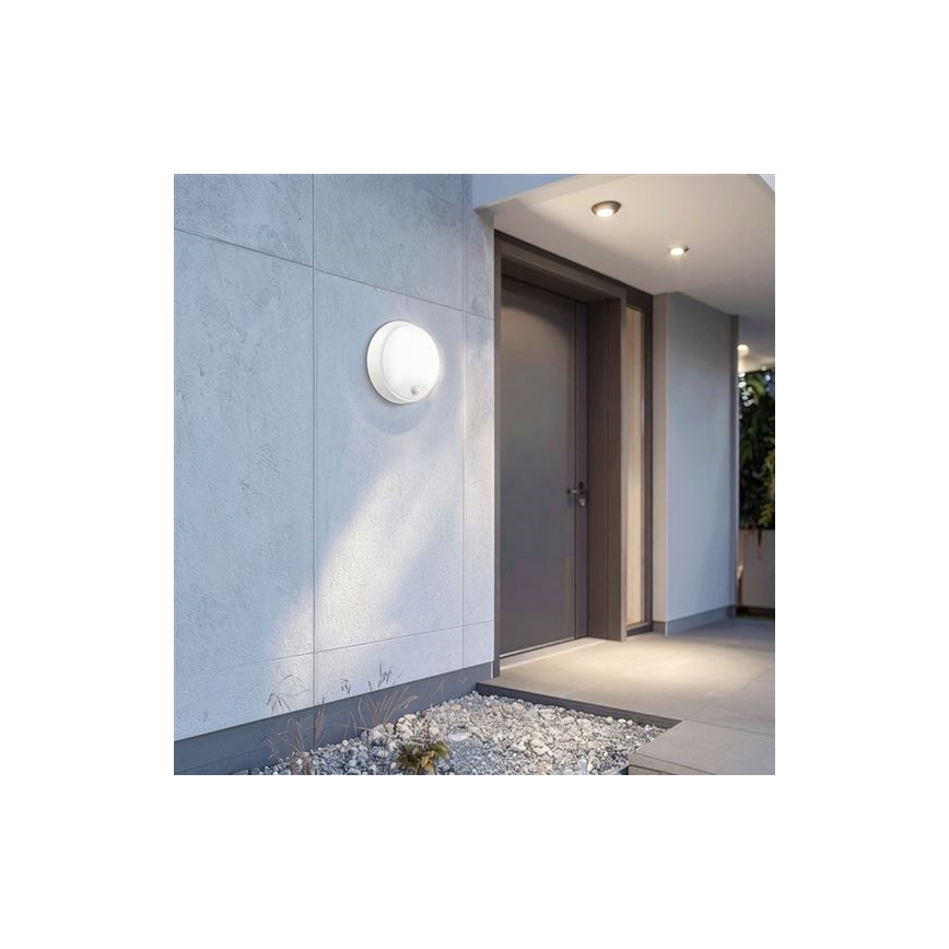 Zewnętrzny kinkiet LED z czujnikiem 2 w 1 LED/20W/230V 3000/4000/6500K IP65 Ø 22 cm