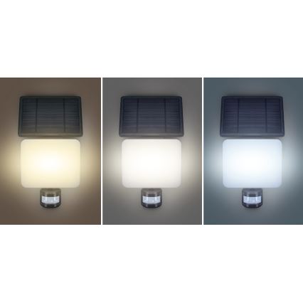 LED Naświetlacz solarny z czujnikiem ruchu LED/11W/3,7V 4400mAh 3000K/4000K/6500K IP54
