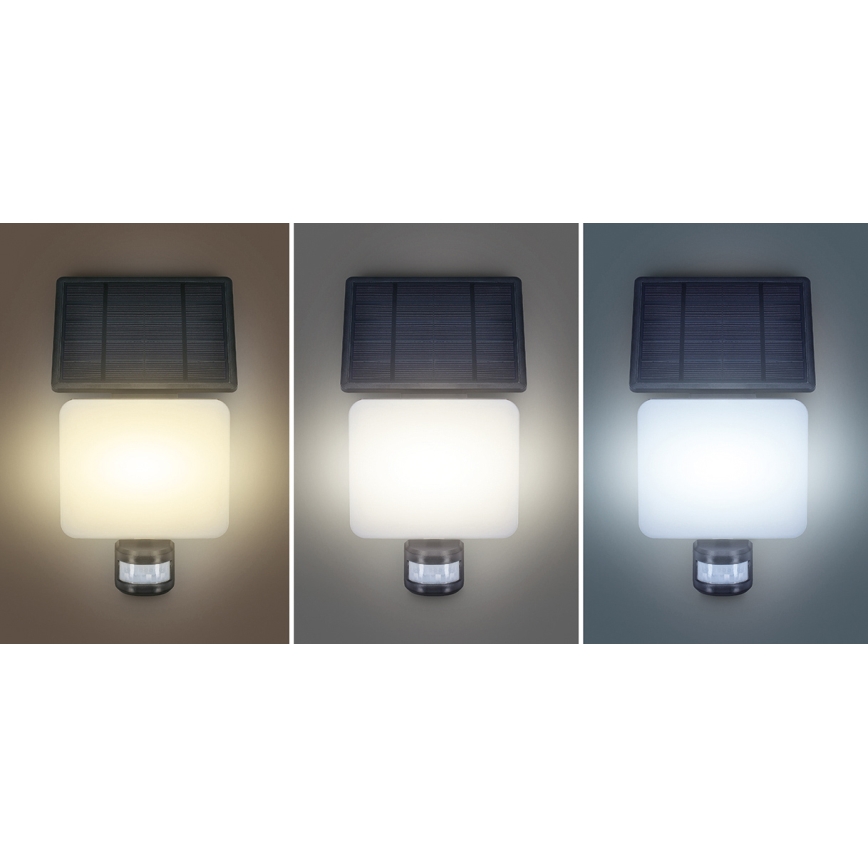 LED Naświetlacz solarny z czujnikiem ruchu LED/11W/3,7V 4400mAh 3000K/4000K/6500K IP54
