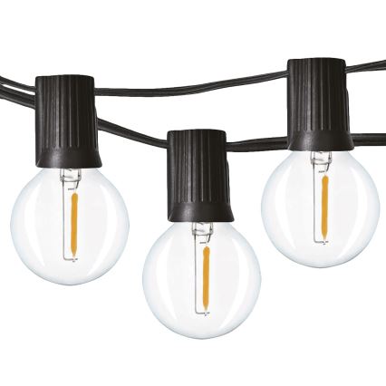 LED Zewnętrzny łańcuch dekoracyjny 25xE12 20m IP44 ciepła biel