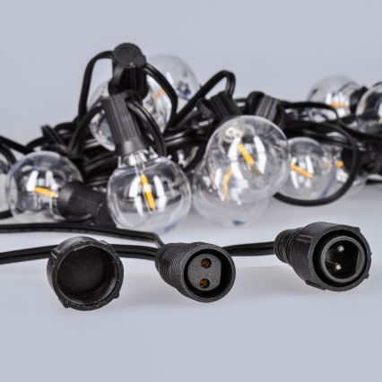 LED zewnętrzny łańcuch dekoracyjny GIRLANDA 25xE12 20m IP44 ciepła biel