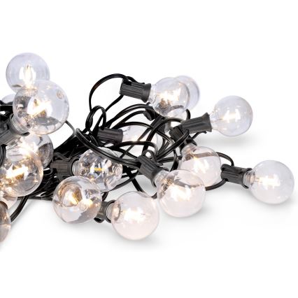 LED zewnętrzny łańcuch dekoracyjny GIRLANDA 25xE12 20m IP44 ciepła biel
