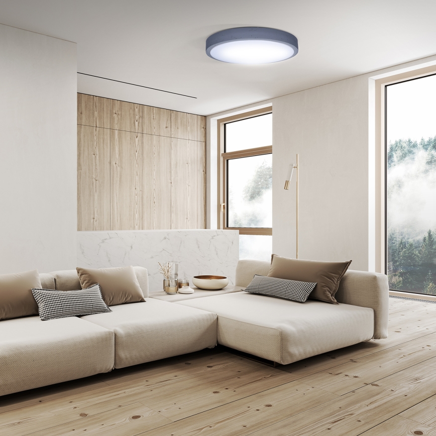 LED Plafon ściemnialny GREY LED/48W/230V 3000-6500K szare śr. 38 cm + pilot zdalnego sterowania