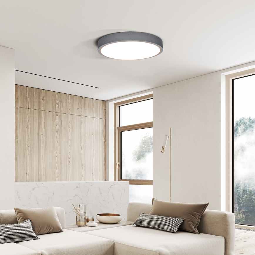 LED Plafon ściemnialny GREY LED/48W/230V 3000-6500K szare śr. 38 cm + pilot zdalnego sterowania