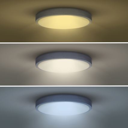 LED Plafon ściemnialny GREY LED/48W/230V 3000-6500K szare śr. 38 cm + pilot zdalnego sterowania