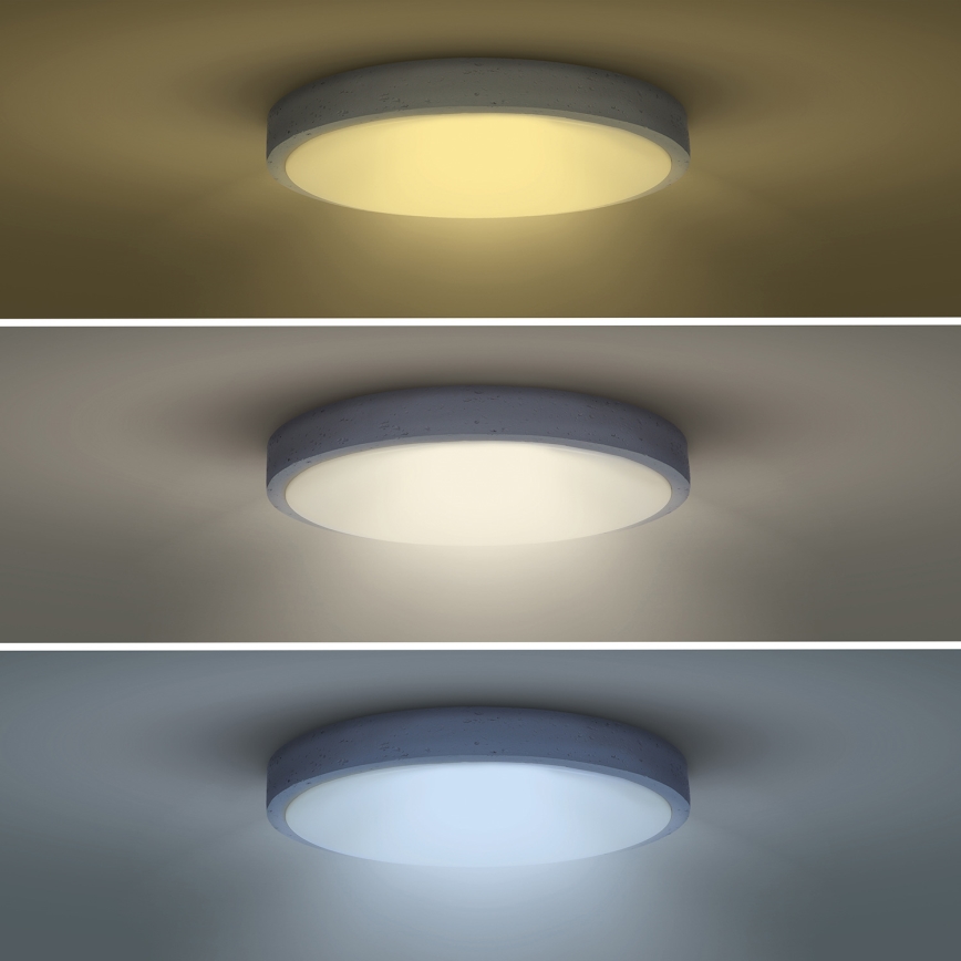 LED Plafon ściemnialny GREY LED/48W/230V 3000-6500K szare śr. 38 cm + pilot zdalnego sterowania