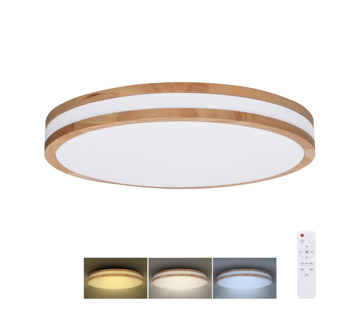 WO8007 - Oświetlenie ściemnialne LED WOODY LED/48W/230V 3000-6500K śr. 38 cm + pilot