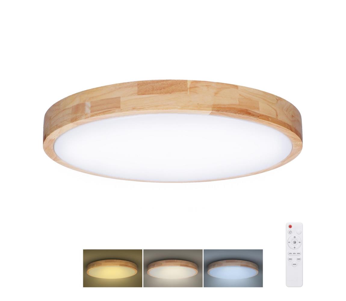 WO8009- Oświetlenie ściemnialne LED SOLID OAK LED/48W/230V 3000-6500K śr. 39 cm + pilot