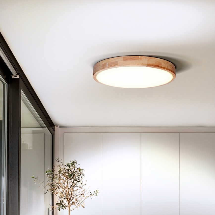 LED Plafon ściemnialny SOLID OAK LED/48W/230V 3000-6500K dąb śr. 39 cm + pilot zdalnego sterowania