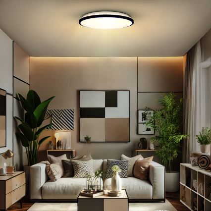 LED Plafon ściemnialny JAMIL LED/48W/230V 3000-6500K czarny + zdalne sterowanie