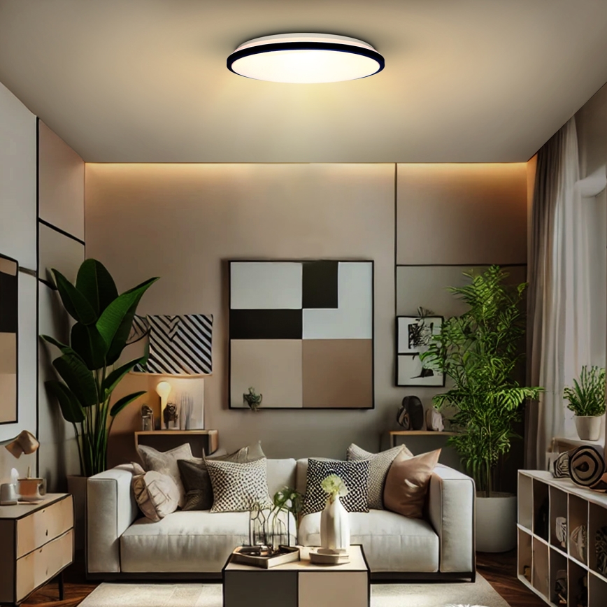 LED Plafon ściemnialny JAMIL LED/48W/230V 3000-6500K czarny + zdalne sterowanie