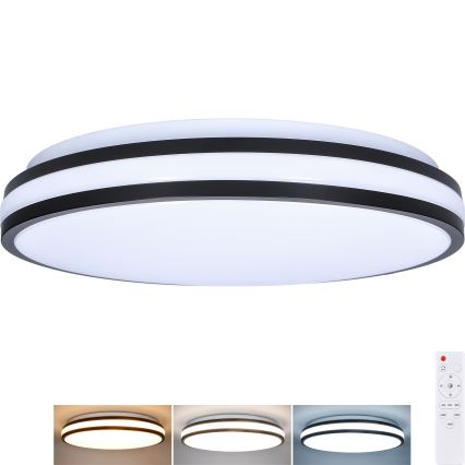 LED Plafon ściemnialny LASKOS LED/48W/230V 3000-6500K czarny + zdalne sterowanie