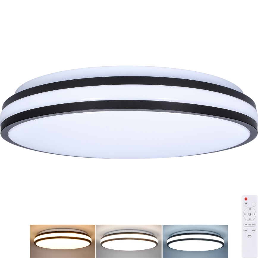 LED Plafon ściemnialny LASKOS LED/48W/230V 3000-6500K czarny + zdalne sterowanie