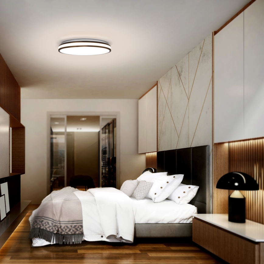 LED Plafon ściemnialny LASKOS LED/48W/230V 3000-6500K czarny + zdalne sterowanie