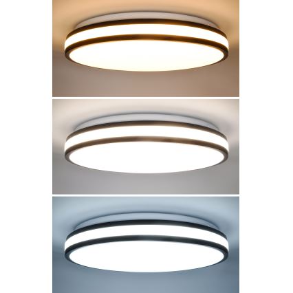 LED Plafon ściemnialny LASKOS LED/48W/230V 3000-6500K czarny + zdalne sterowanie