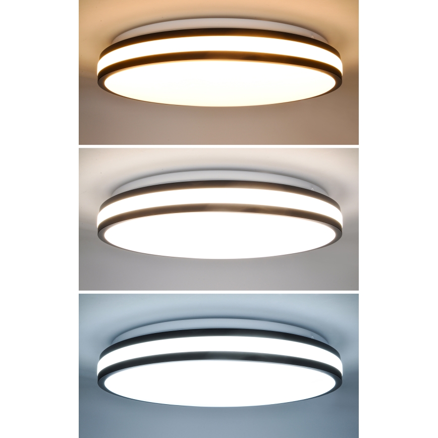 LED Plafon ściemnialny LASKOS LED/48W/230V 3000-6500K czarny + zdalne sterowanie