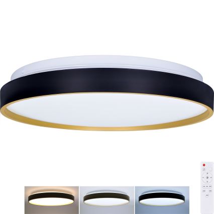 LED Plafon ściemnialny CALA LED/48W/230V 3000-6500K czarny/złoty + zdalne sterowanie