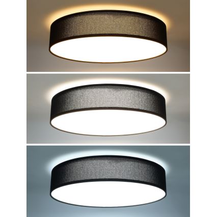LED Plafon ściemnialny PENLEY LED/48W/230V 3000-6500K śr. 40 cm czarny + pilot zdalnego sterowania