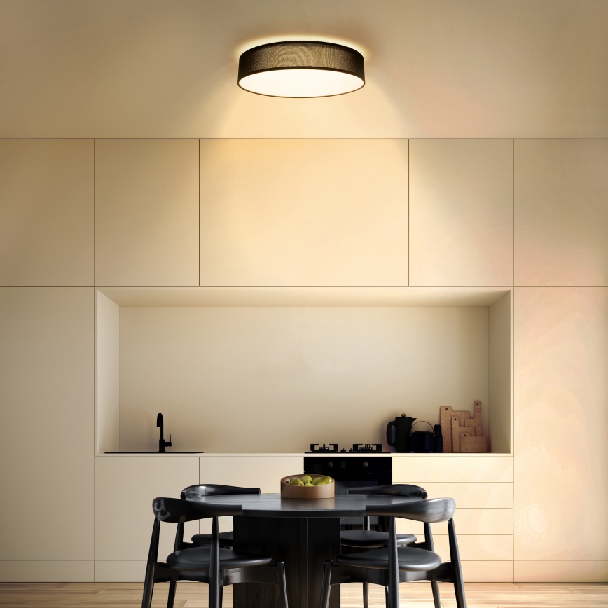 LED Plafon ściemnialny PENLEY LED/48W/230V 3000-6500K śr. 40 cm czarny + pilot zdalnego sterowania