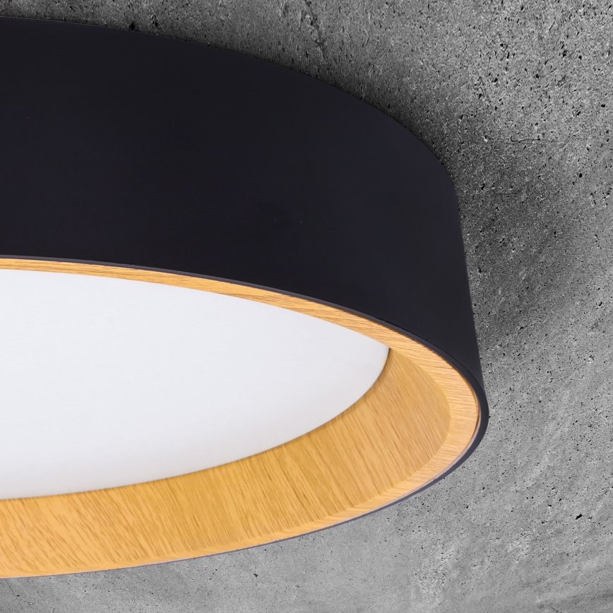 LED Plafon ściemnialny LARIOS LED/48W/230V 3000-6500K śr. 39 cm czarny + pilot zdalnego sterowania