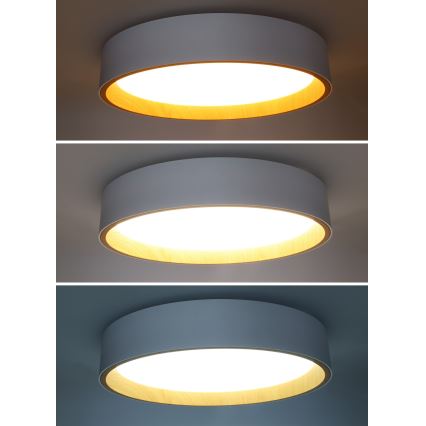 LED Plafon ściemnialny LARIOS LED/48W/230V 3000-6500K śr. 39 cm biały + pilot zdalnego sterowania