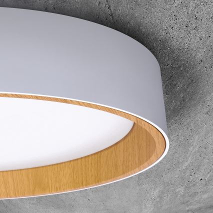 LED Plafon ściemnialny LARIOS LED/48W/230V 3000-6500K śr. 39 cm biały + pilot zdalnego sterowania