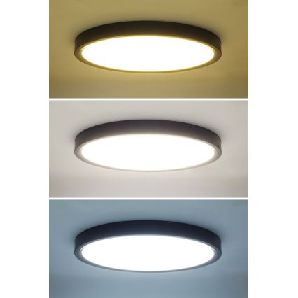 LED Plafon ściemnialny ESTELA LED/36W/230V śr. 30 cm czarny + pilot zdalnego sterowania