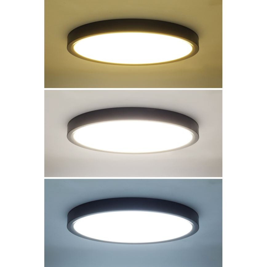 LED Plafon ściemnialny ESTELA LED/36W/230V śr. 30 cm czarny + pilot zdalnego sterowania