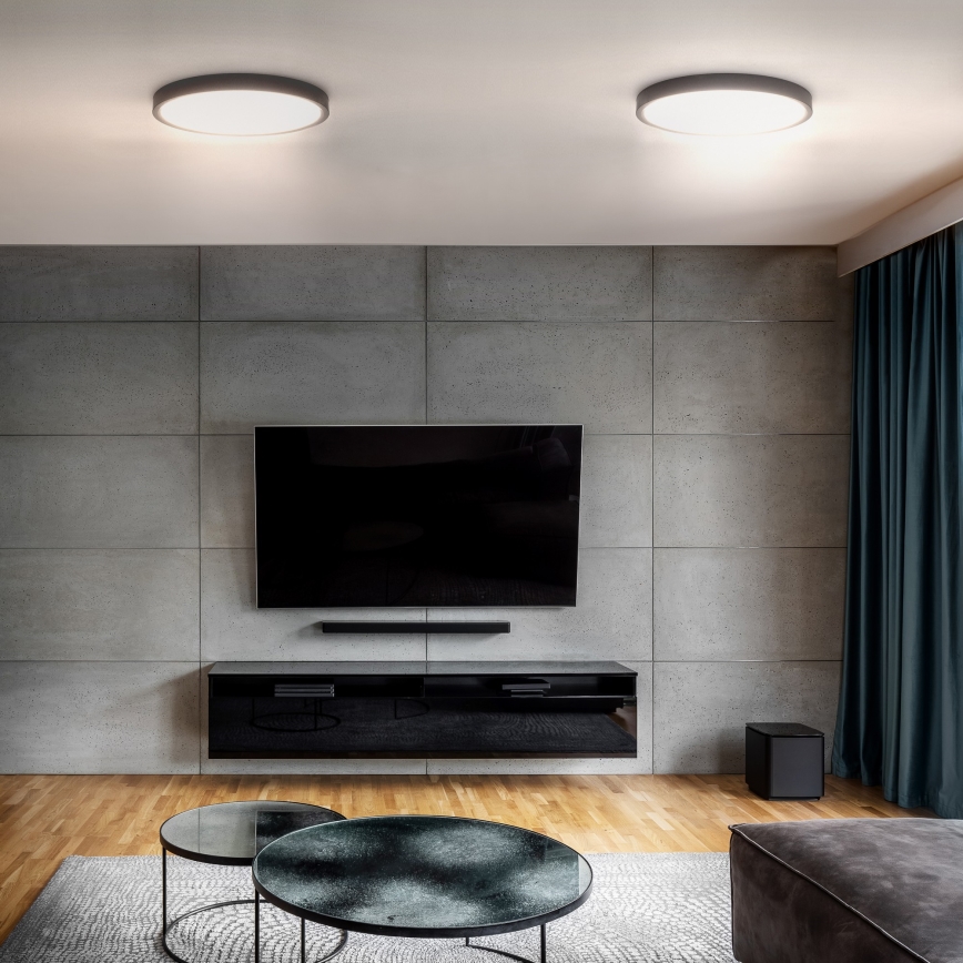 LED Plafon ściemnialny ESTELA LED/36W/230V śr. 30 cm czarny + pilot zdalnego sterowania